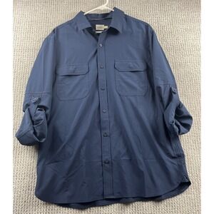 Fair Harbor Shirt Men's XL Navy Roll Sleeve Coastal Prep Stretch Fishing Utility